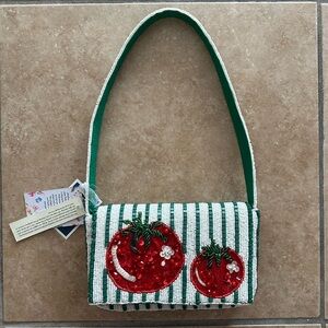Made in India - Tomato Stripe Beaded Shoulder Bag